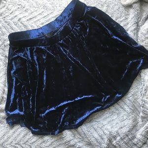 Forever 21+ blue velvet skater skirt.